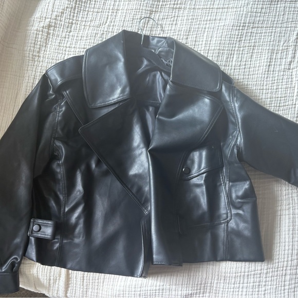 Nordstrom Rack Jackets & Blazers - Elegant Black Leather Women's Jacket